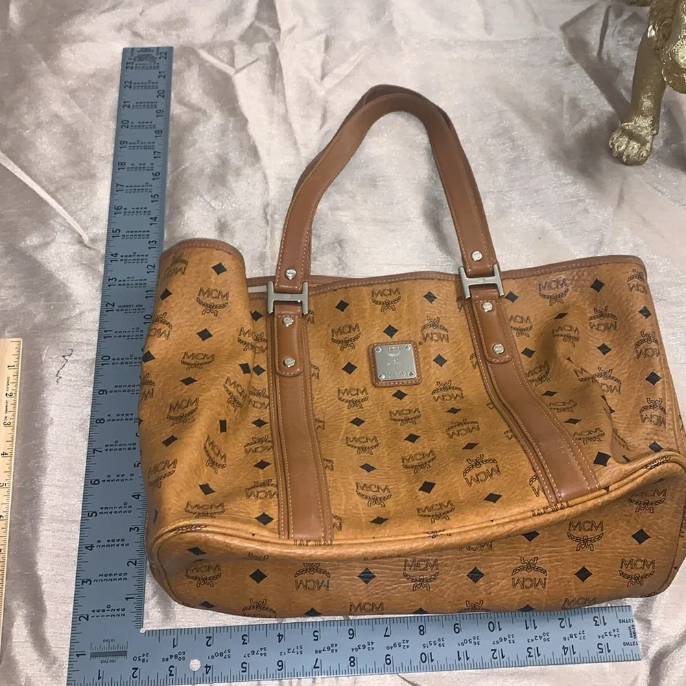 MCM Brown Monogrammed Leather Tote EUC Authentic